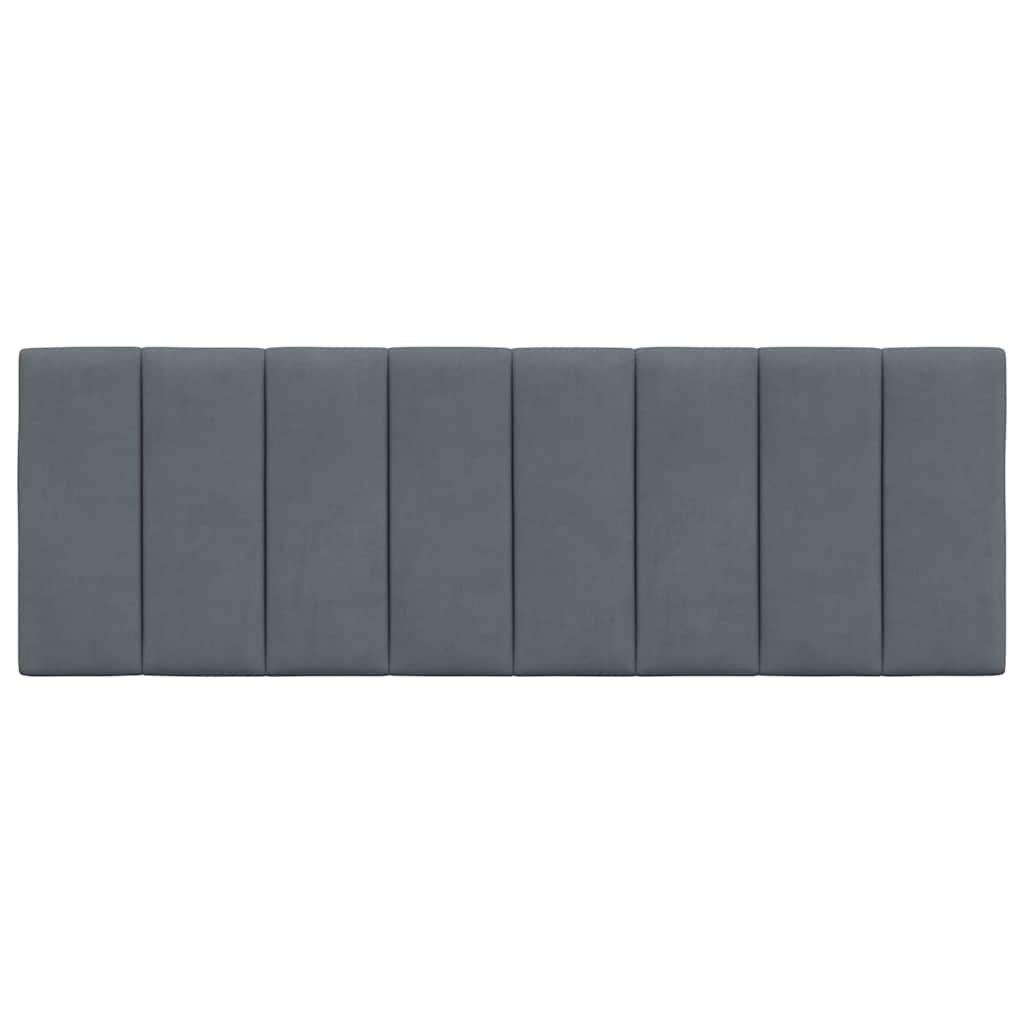 Kopfteil-Kissen "Hanko" Dunkelgrau 120 cm Samt