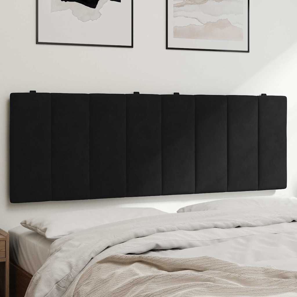 Kopfteil-Kissen "Hanko" Schwarz 120 cm Samt