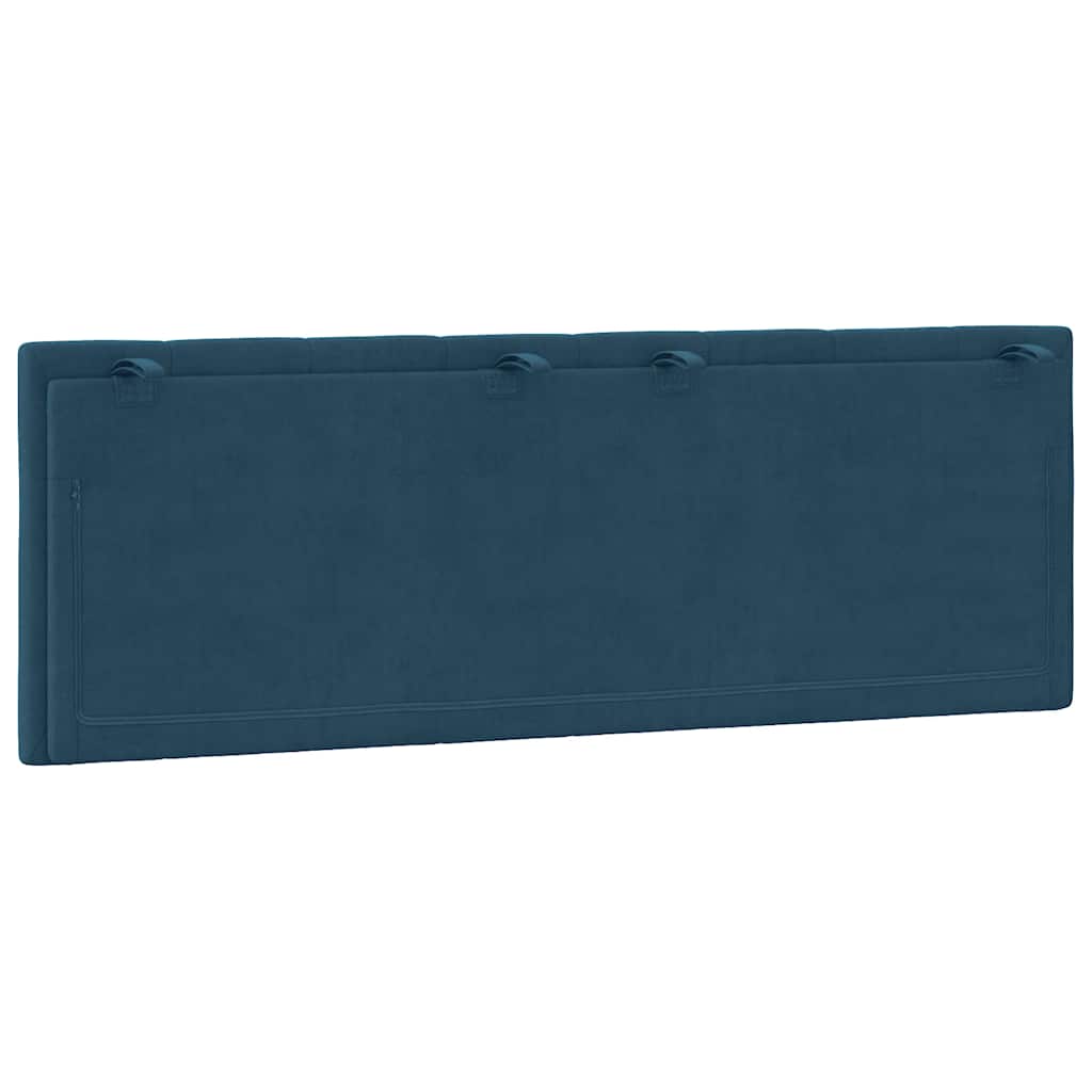 Kopfteil-Kissen "Hanko" Blau 120 cm Samt