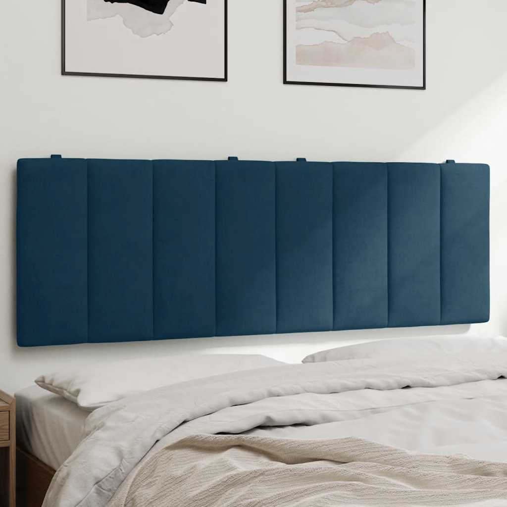 Kopfteil-Kissen "Hanko" Blau 120 cm Samt