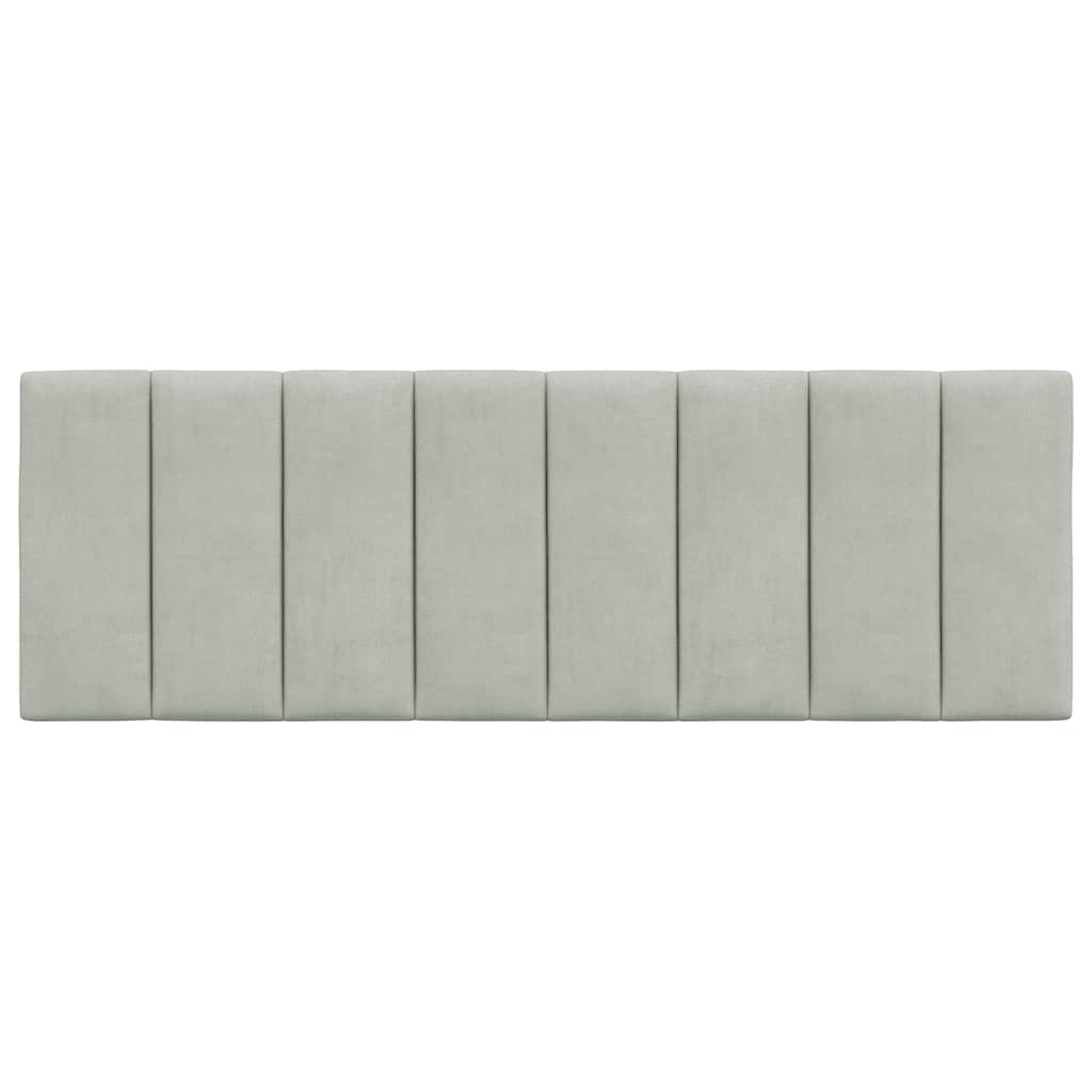 Kopfteil-Kissen "Hanko" Hellgrau 140 cm Samt