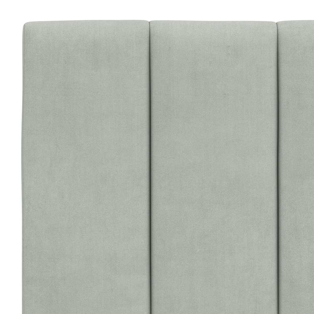 Kopfteil-Kissen "Hanko" Hellgrau 140 cm Samt