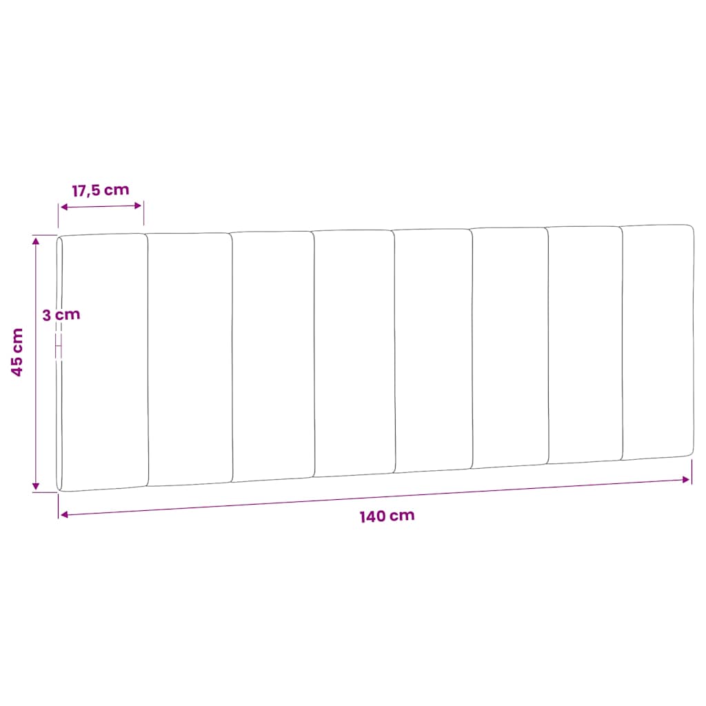 Kopfteil-Kissen "Hanko" Hellgrau 140 cm Samt