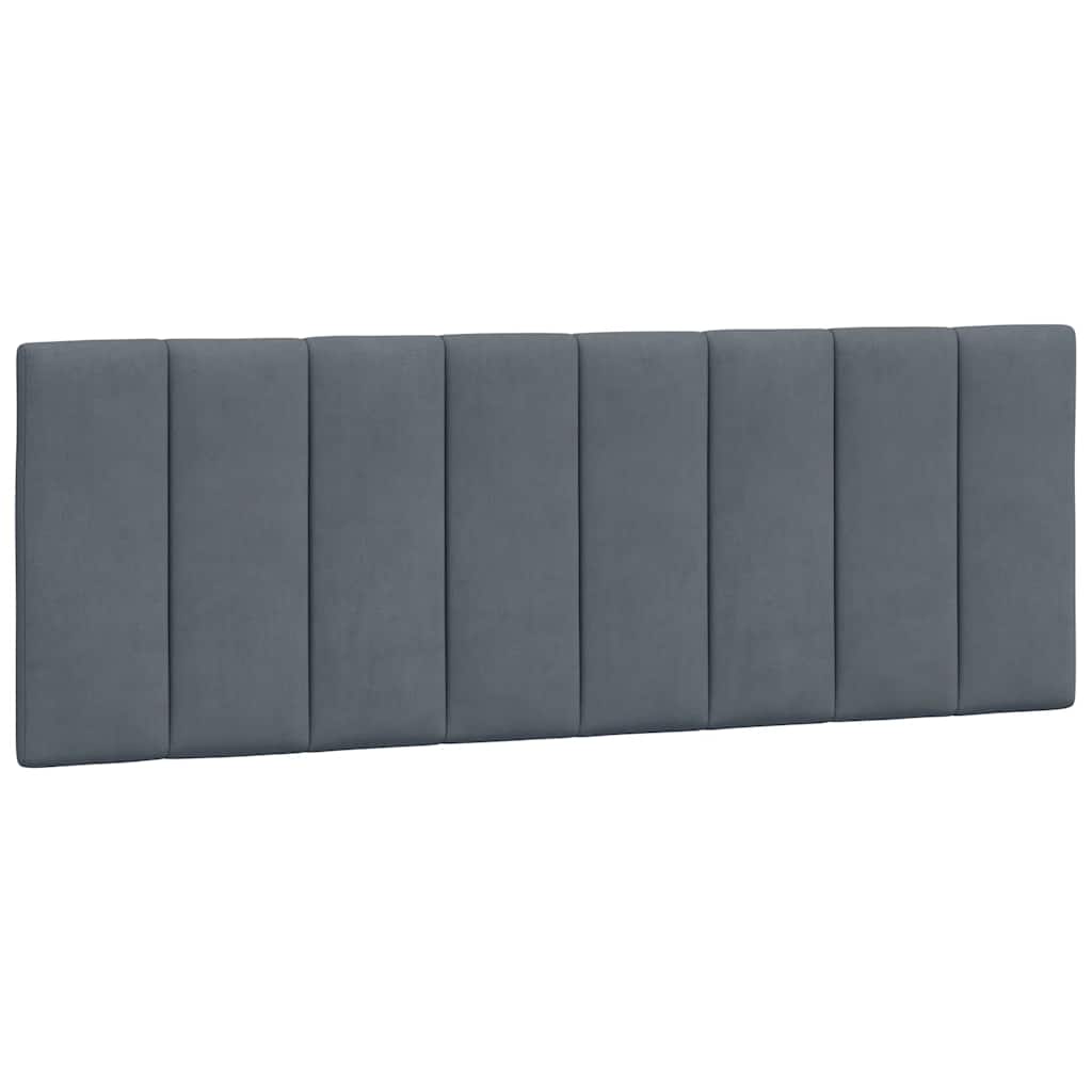 Kopfteil-Kissen "Hanko" Dunkelgrau 140 cm Samt