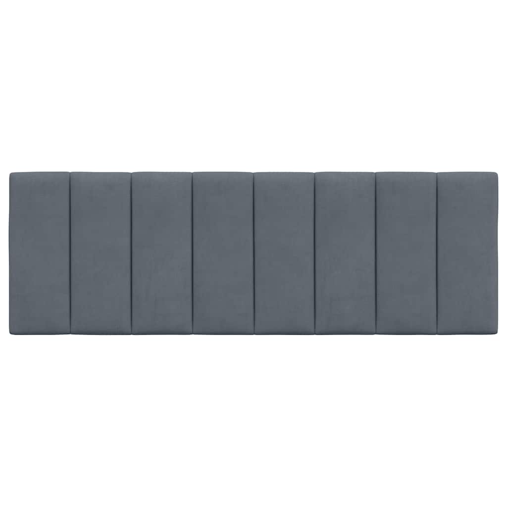 Kopfteil-Kissen "Hanko" Dunkelgrau 140 cm Samt