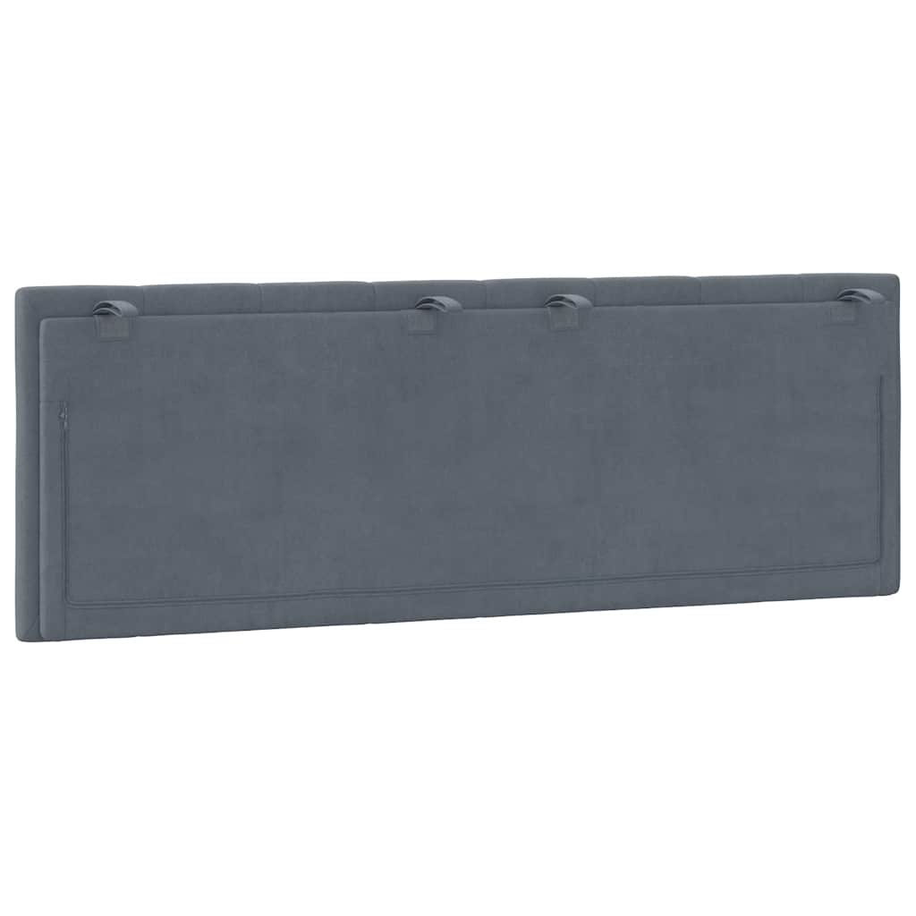 Kopfteil-Kissen "Hanko" Dunkelgrau 140 cm Samt