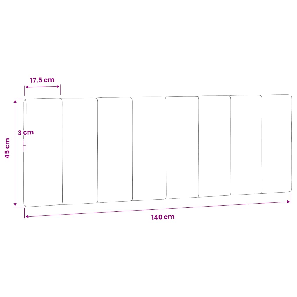 Kopfteil-Kissen "Hanko" Dunkelgrau 140 cm Samt