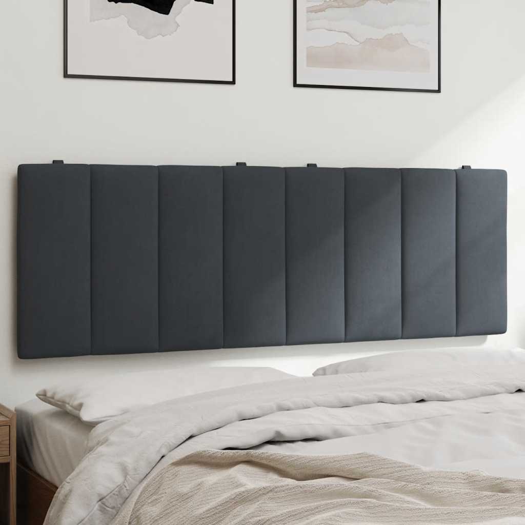Kopfteil-Kissen "Hanko" Dunkelgrau 140 cm Samt