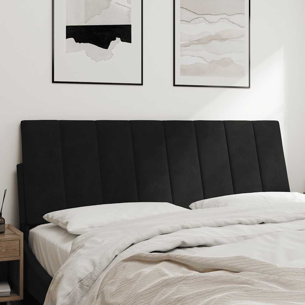 Kopfteil-Kissen "Hanko" Schwarz 140 cm Samt