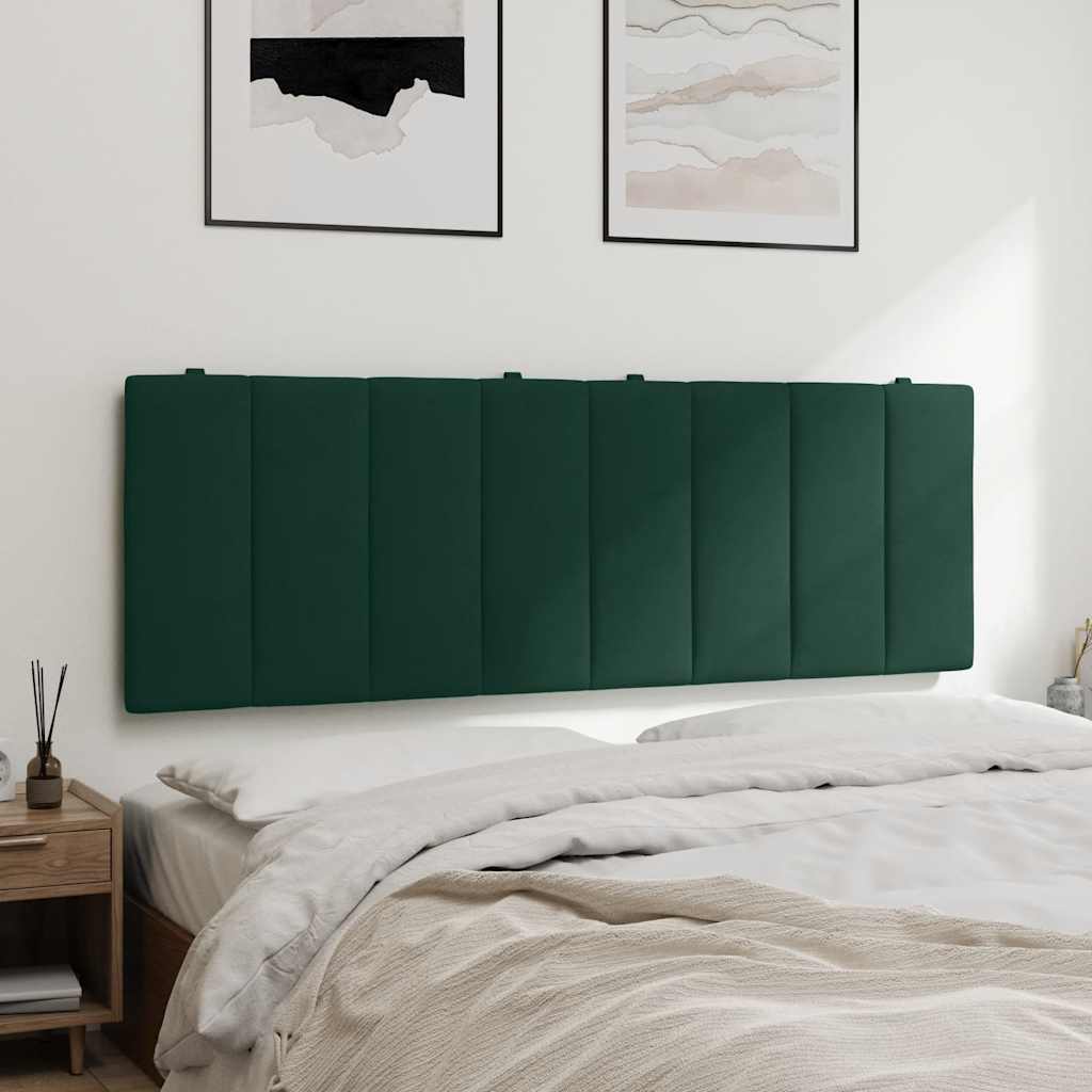 Kopfteil-Kissen "Hanko" Dunkelgrün 140 cm Samt