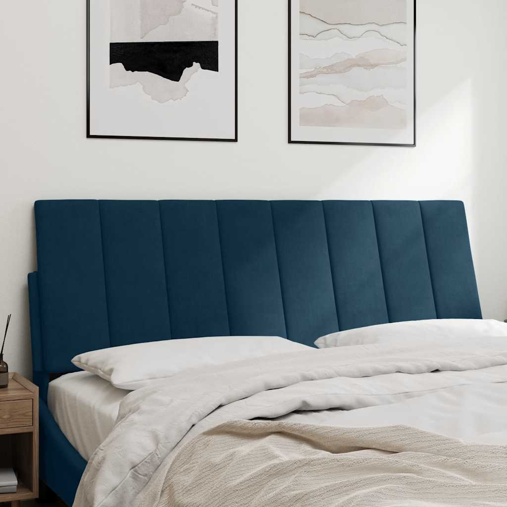 Kopfteil-Kissen "Hanko" Blau 140 cm Samt