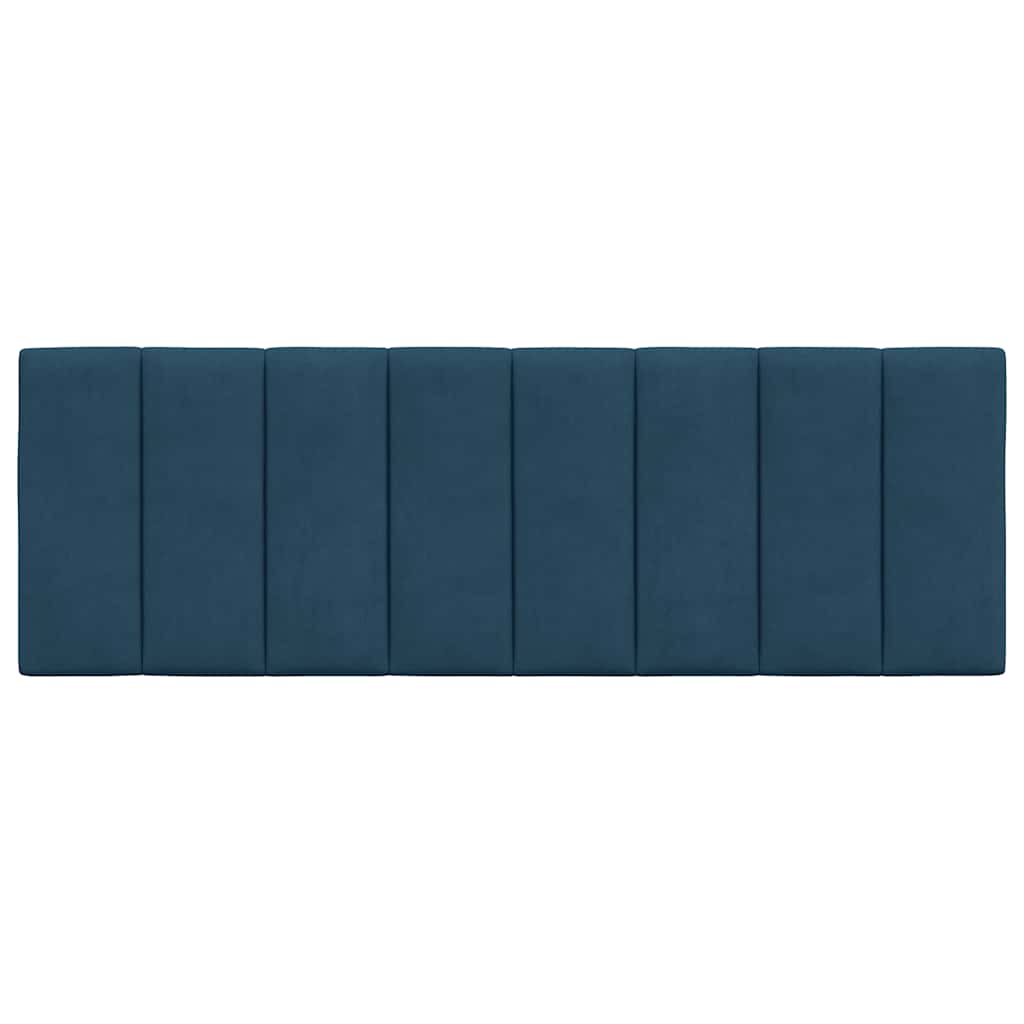 Kopfteil-Kissen "Hanko" Blau 140 cm Samt