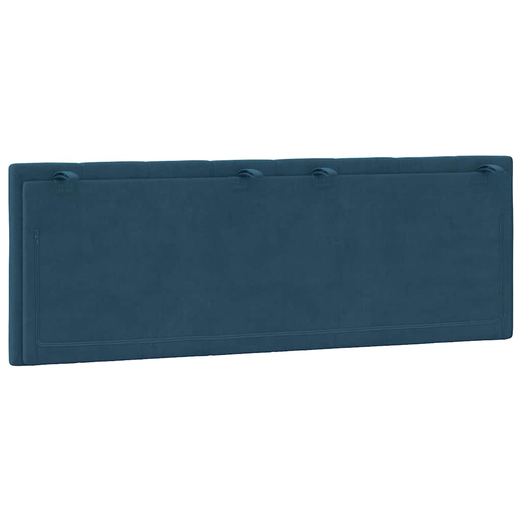 Kopfteil-Kissen "Hanko" Blau 140 cm Samt