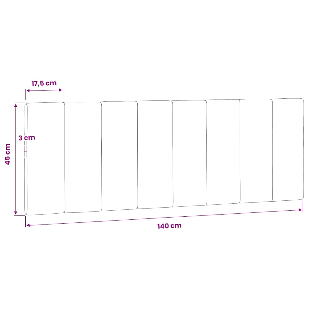 Kopfteil-Kissen "Hanko" Blau 140 cm Samt
