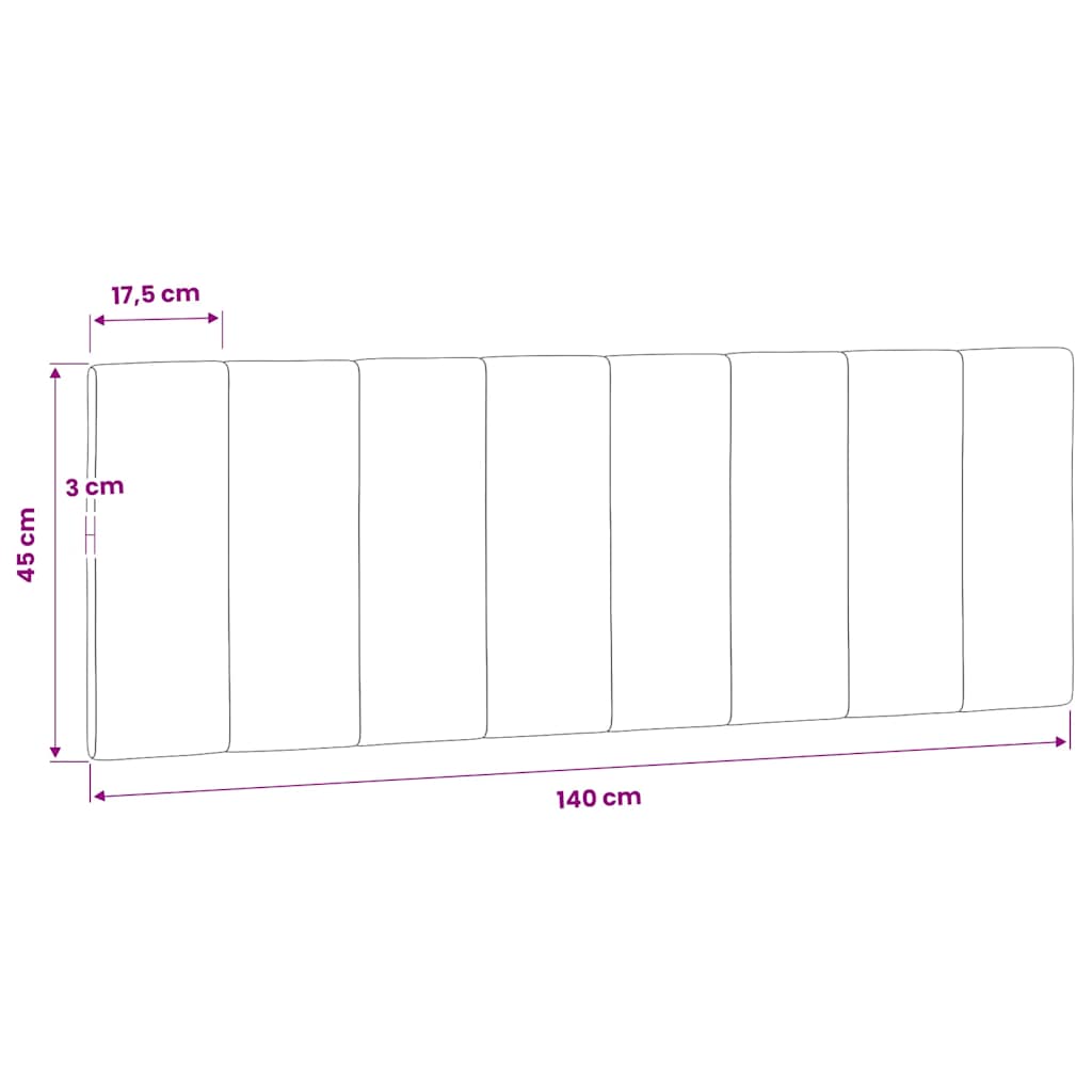 Kopfteil-Kissen "Hanko" Rosa 140 cm Samt