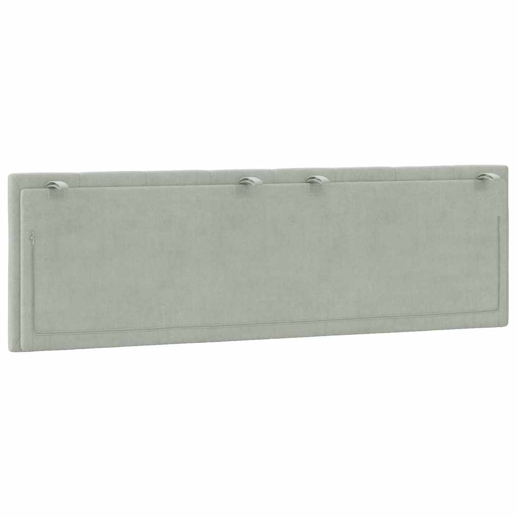 Kopfteil-Kissen "Hanko" Hellgrau 160 cm Samt