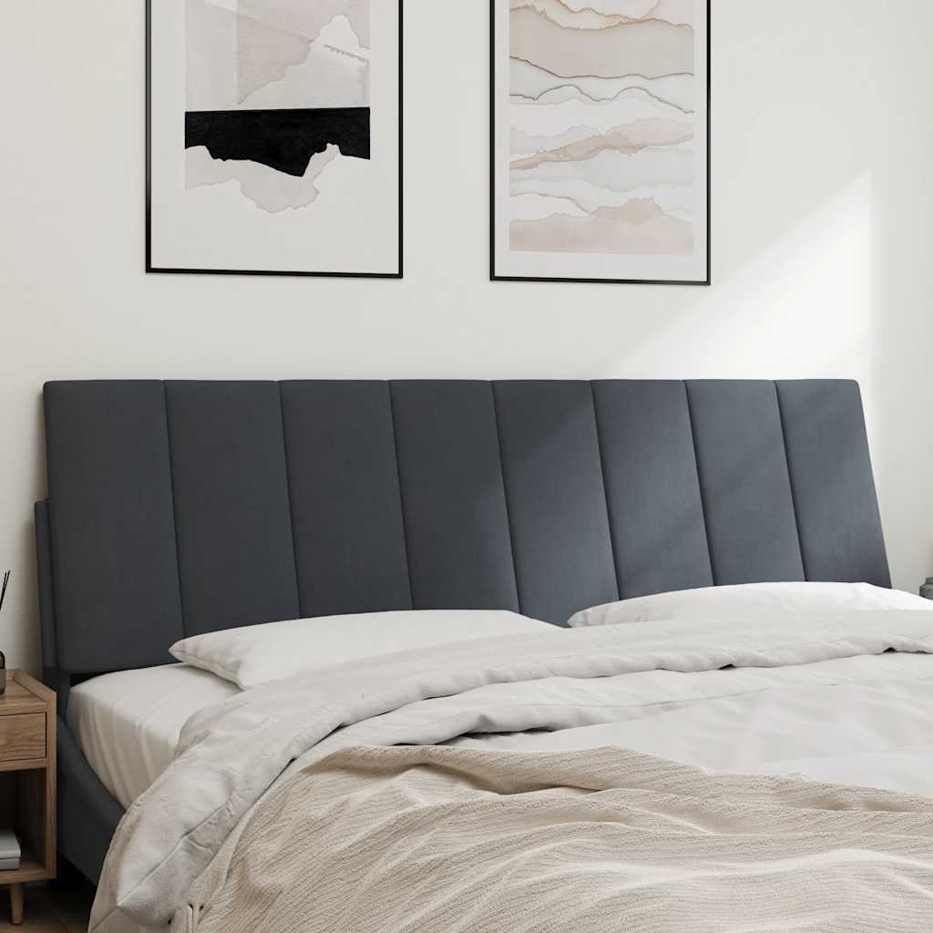 Kopfteil-Kissen "Hanko" Dunkelgrau 160 cm Samt