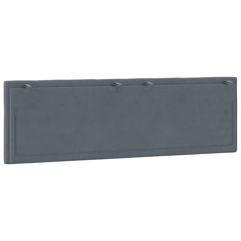 Kopfteil-Kissen "Hanko" Dunkelgrau 160 cm Samt