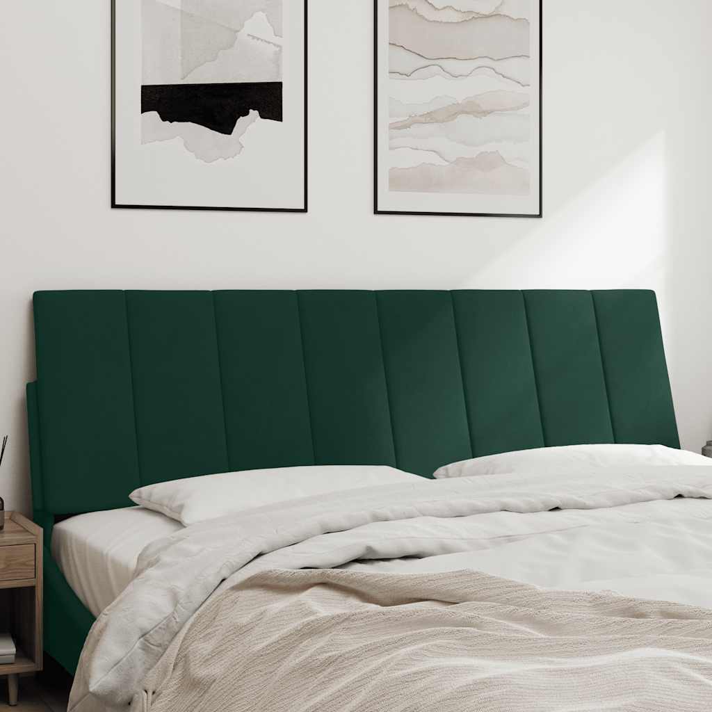 Kopfteil-Kissen "Hanko" Dunkelgrün 160 cm Samt