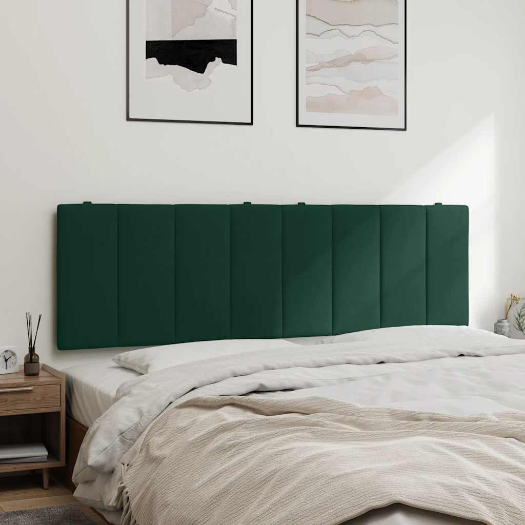 Kopfteil-Kissen "Hanko" Dunkelgrün 160 cm Samt