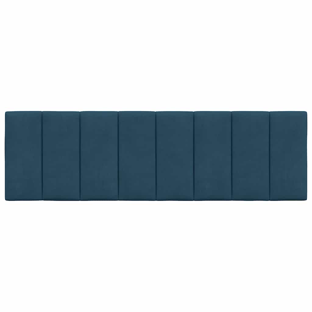 Kopfteil-Kissen "Hanko" Blau 160 cm Samt