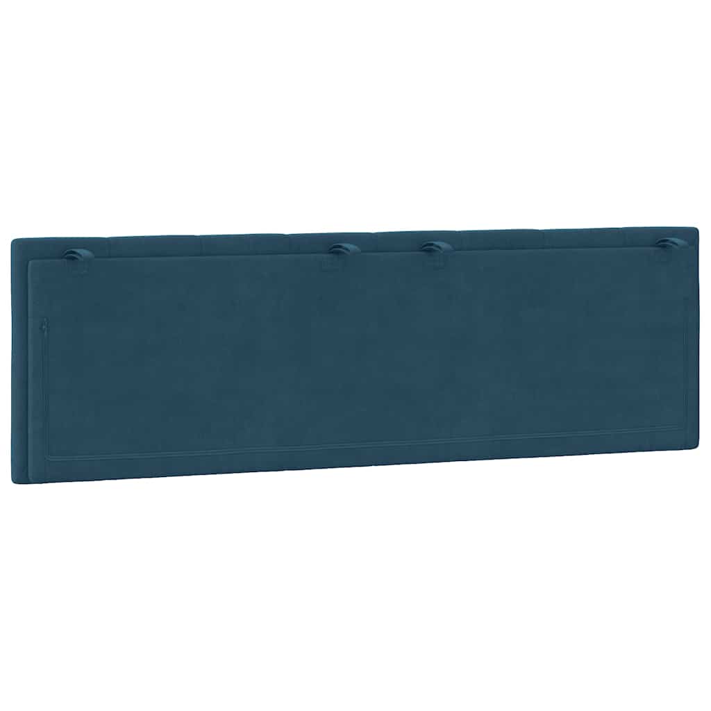 Kopfteil-Kissen "Hanko" Blau 160 cm Samt