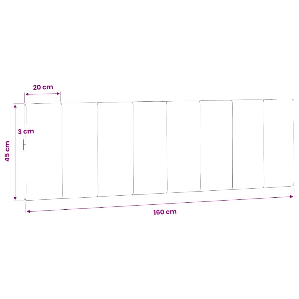 Kopfteil-Kissen "Hanko" Blau 160 cm Samt