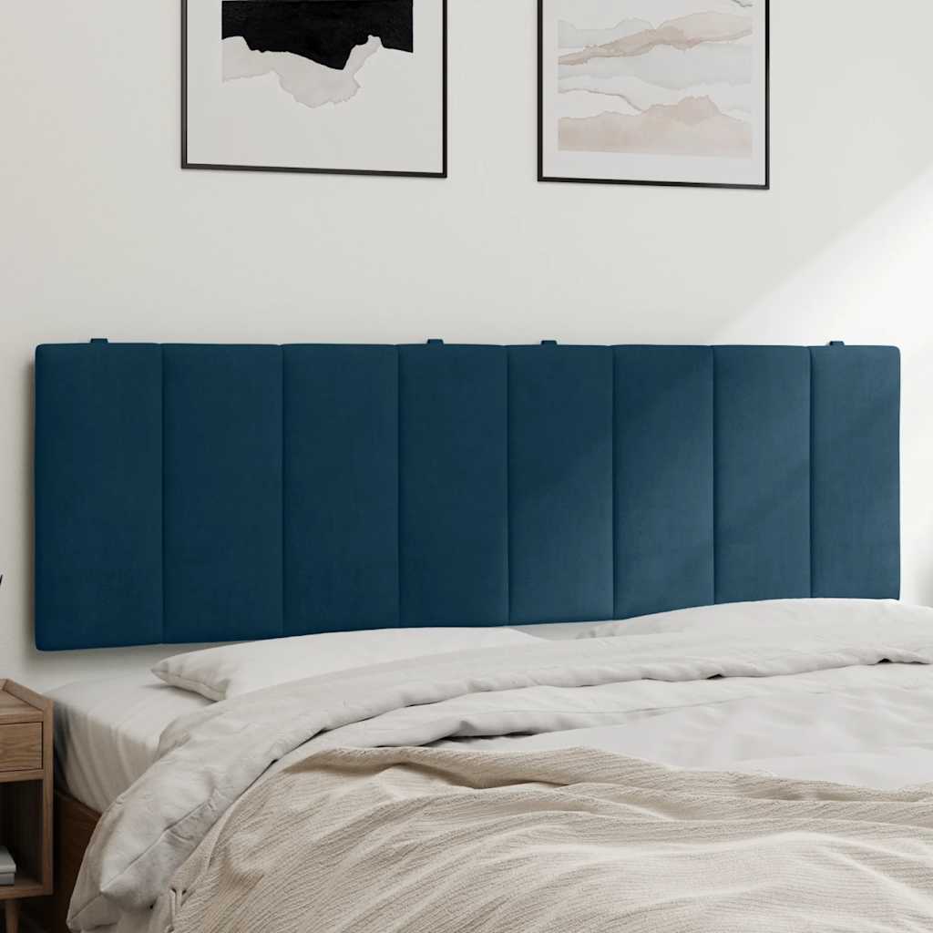 Kopfteil-Kissen "Hanko" Blau 160 cm Samt