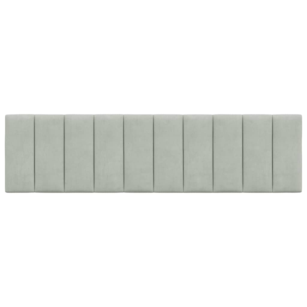 Kopfteil-Kissen "Hanko" Hellgrau 180 cm Samt