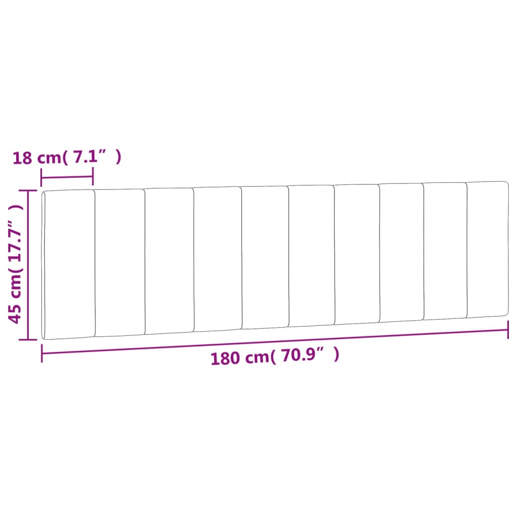 Kopfteil-Kissen "Hanko" Hellgrau 180 cm Samt