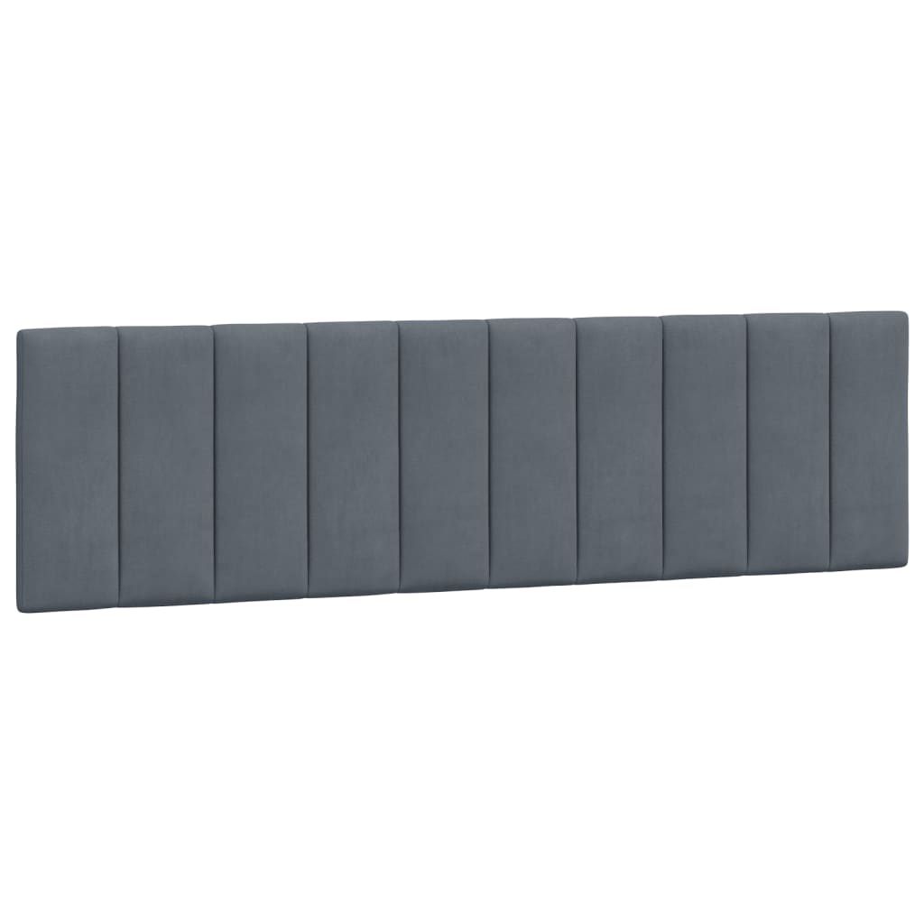 Kopfteil-Kissen "Hanko" Dunkelgrau 180 cm Samt