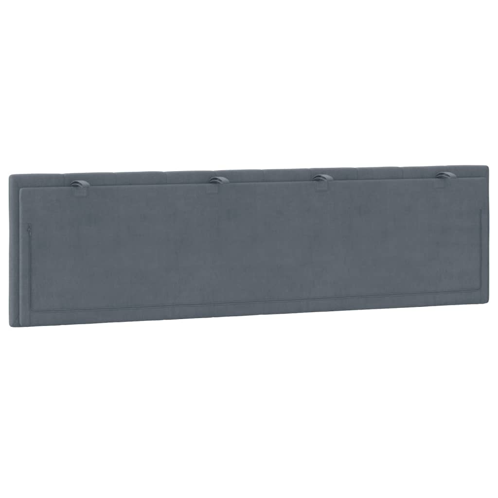 Kopfteil-Kissen "Hanko" Dunkelgrau 180 cm Samt