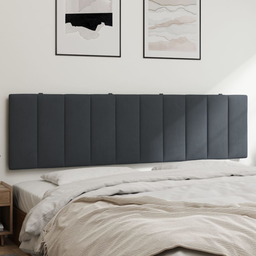 Kopfteil-Kissen "Hanko" Dunkelgrau 180 cm Samt
