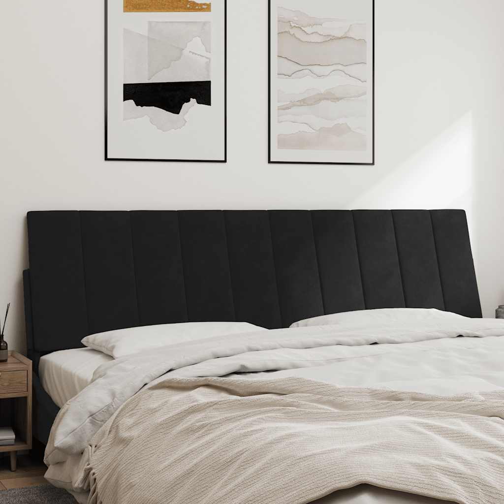 Kopfteil-Kissen "Hanko" Schwarz 180 cm Samt