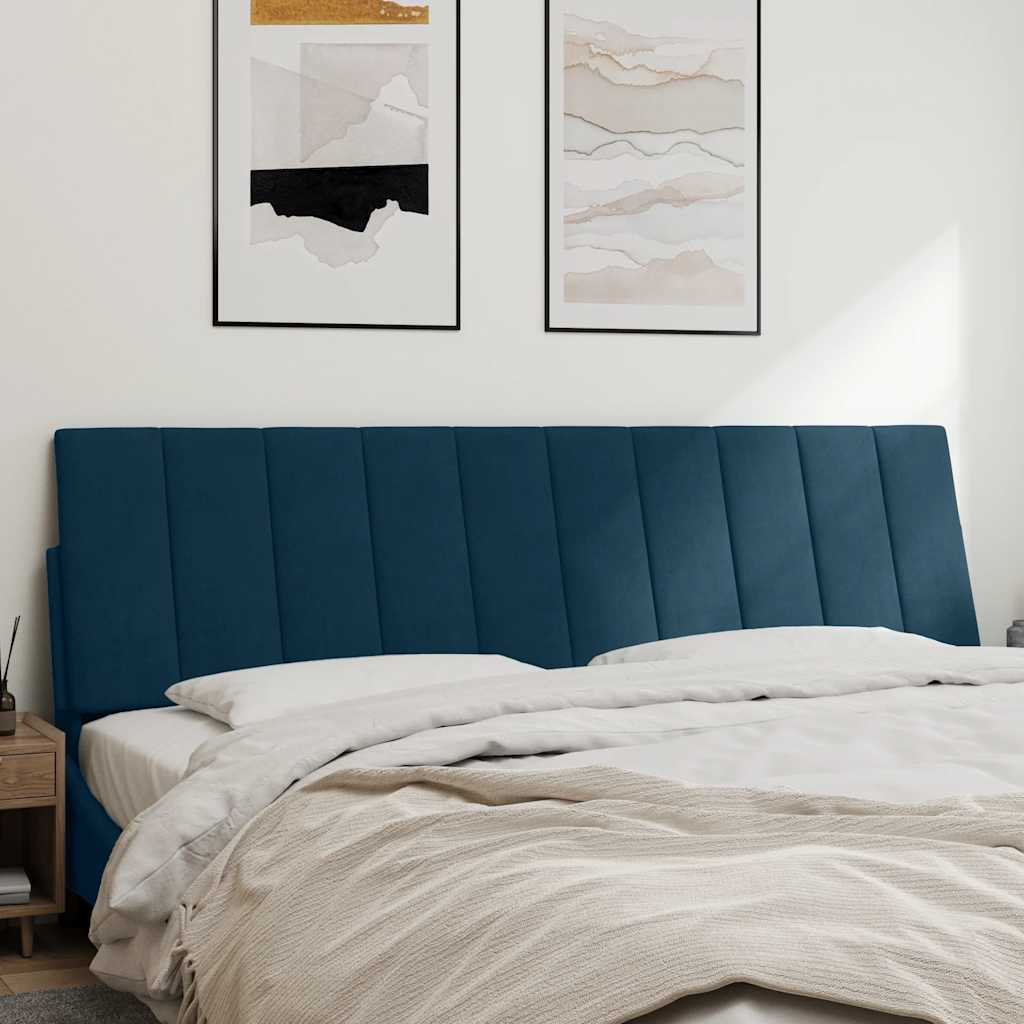 Kopfteil-Kissen "Hanko" Blau 180 cm Samt