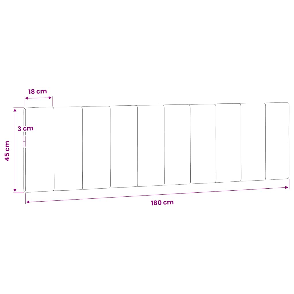 Kopfteil-Kissen "Hanko" Blau 180 cm Samt