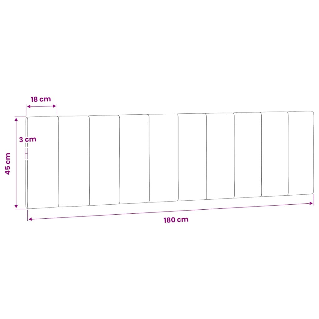 Kopfteil-Kissen "Hanko" Rosa 180 cm Samt