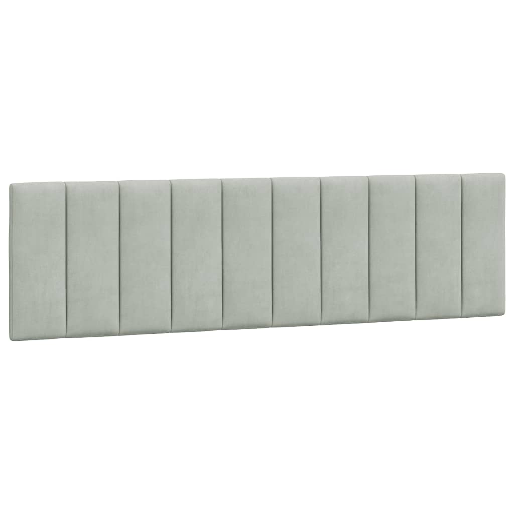 Kopfteil-Kissen "Hanko" Hellgrau 183 cm Samt