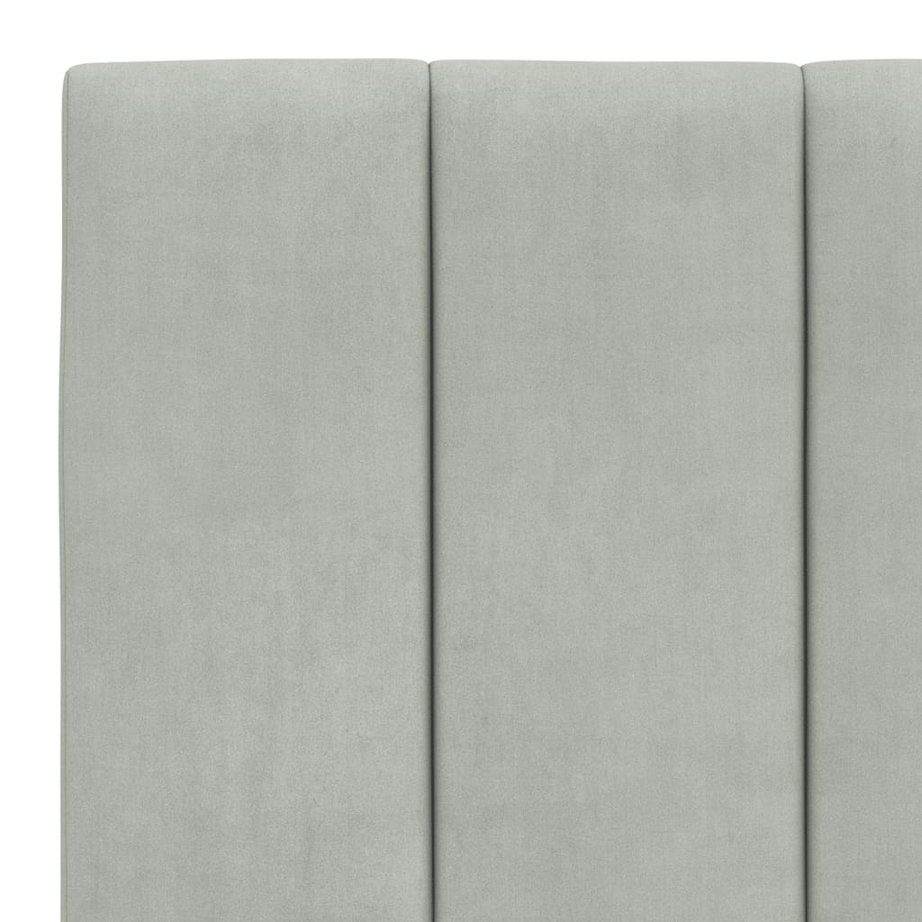 Kopfteil-Kissen "Hanko" Hellgrau 183 cm Samt