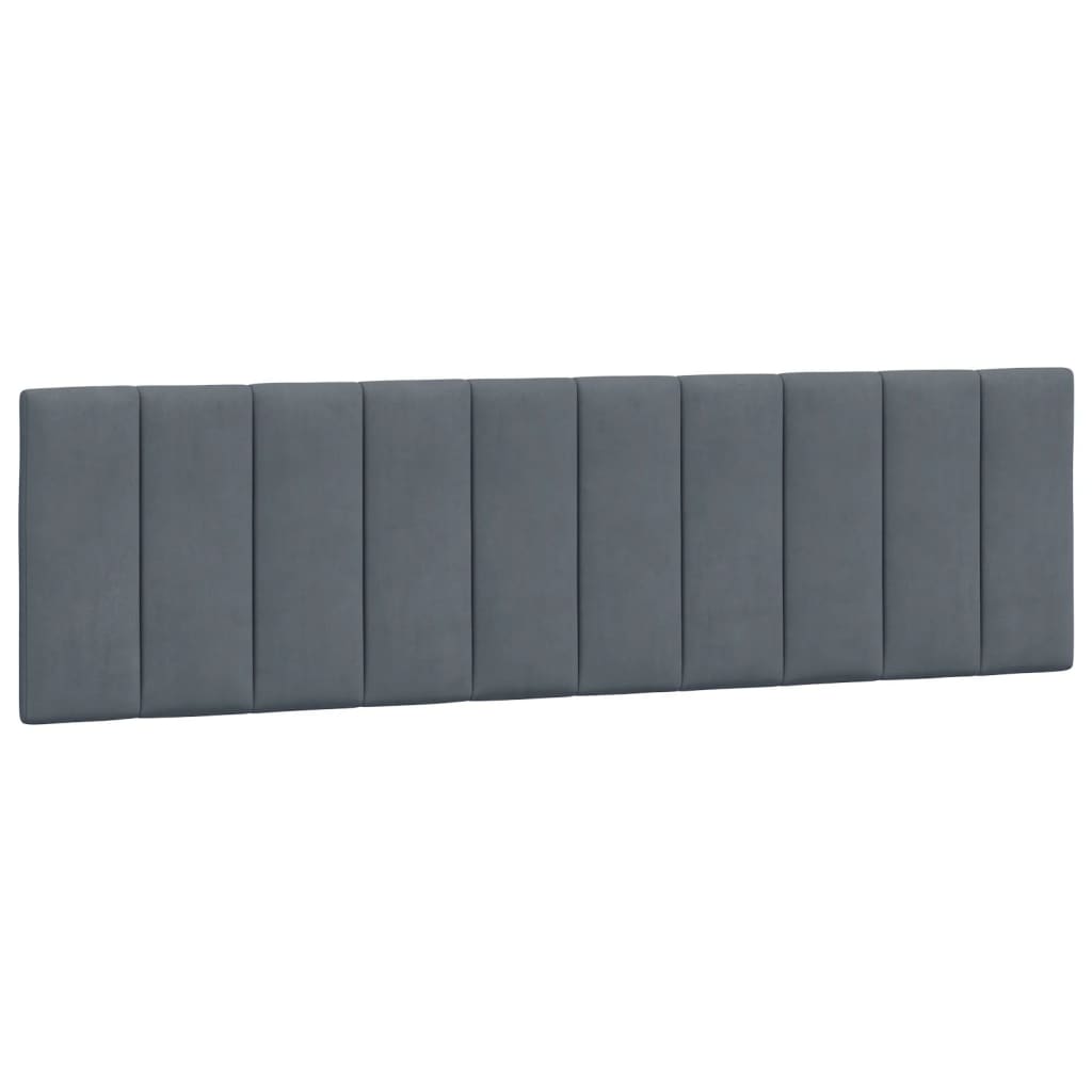 Kopfteil-Kissen "Hanko" Dunkelgrau 183 cm Samt