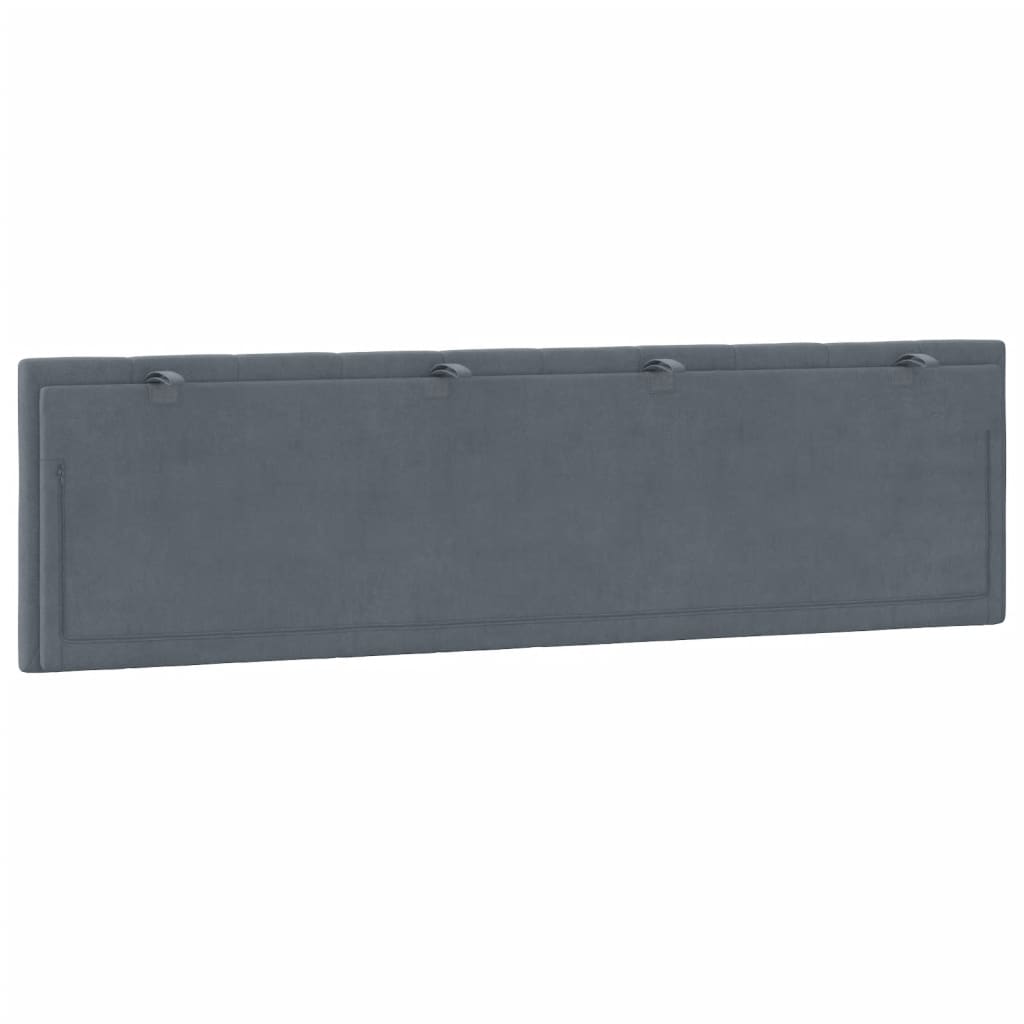 Kopfteil-Kissen "Hanko" Dunkelgrau 183 cm Samt