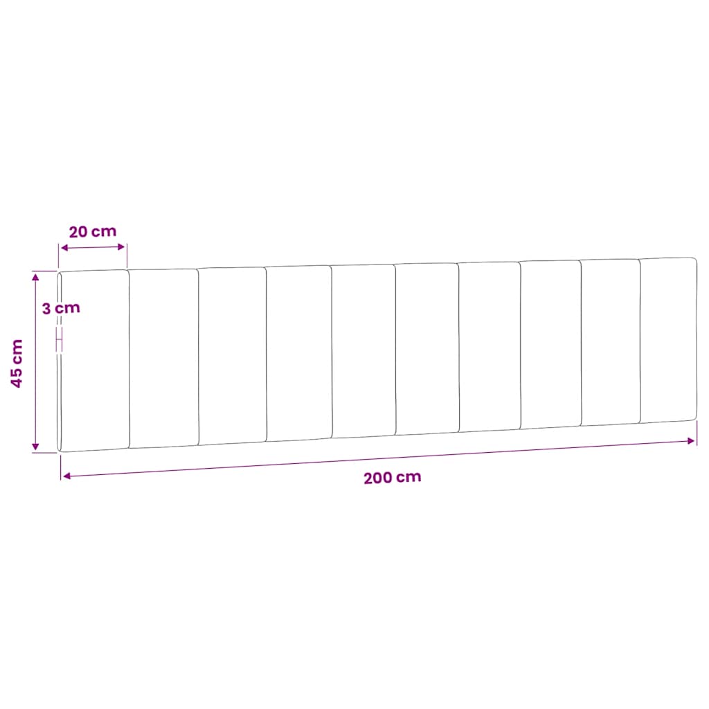 Kopfteil-Kissen "Hanko" Hellgrau 200 cm Samt