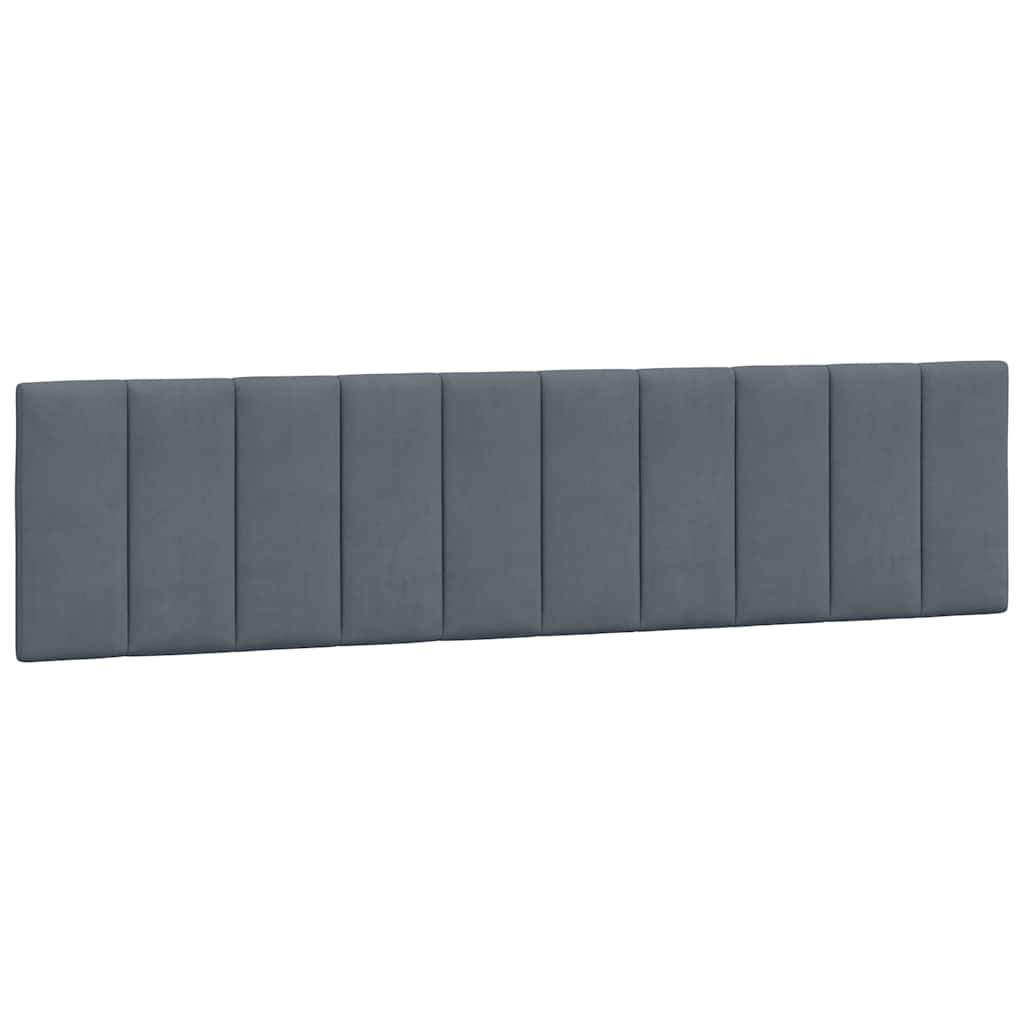 Kopfteil-Kissen "Hanko" Dunkelgrau 200 cm Samt