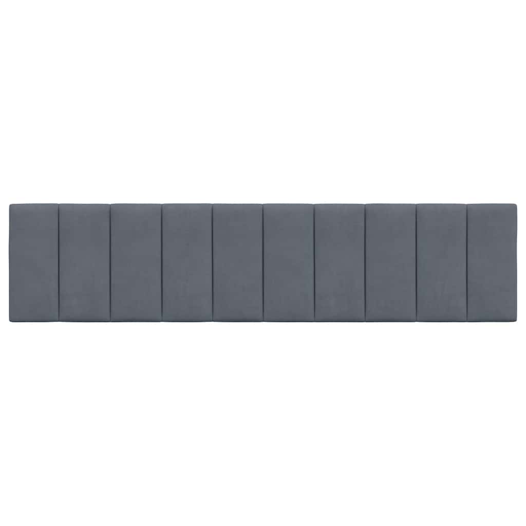 Kopfteil-Kissen "Hanko" Dunkelgrau 200 cm Samt