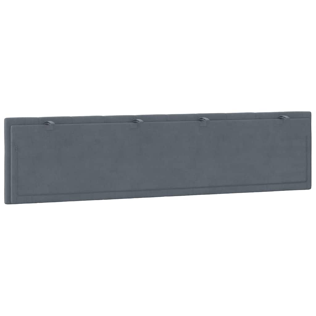 Kopfteil-Kissen "Hanko" Dunkelgrau 200 cm Samt