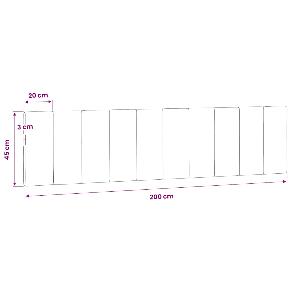 Kopfteil-Kissen "Hanko" Dunkelgrau 200 cm Samt