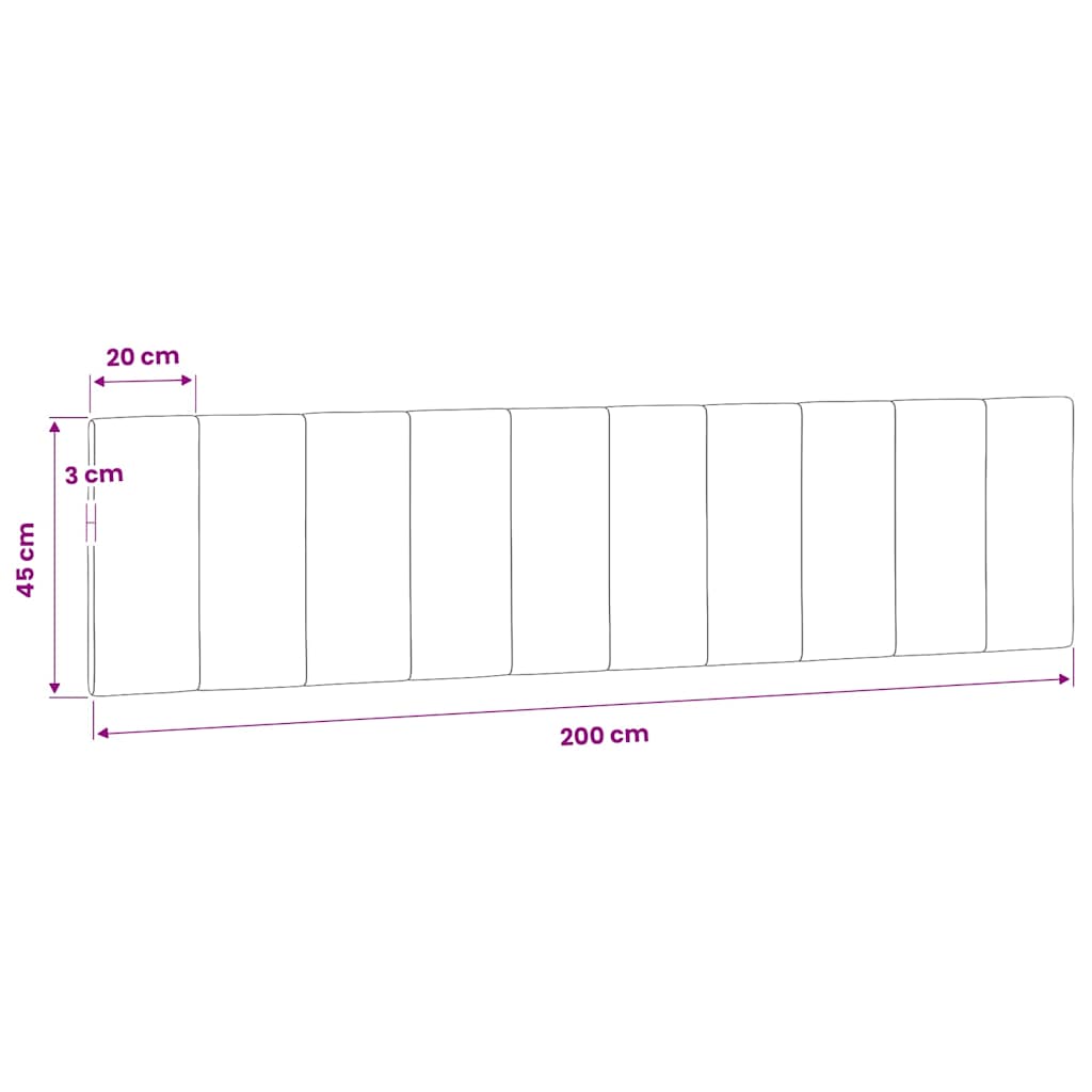 Kopfteil-Kissen "Hanko" Rosa 200 cm Samt