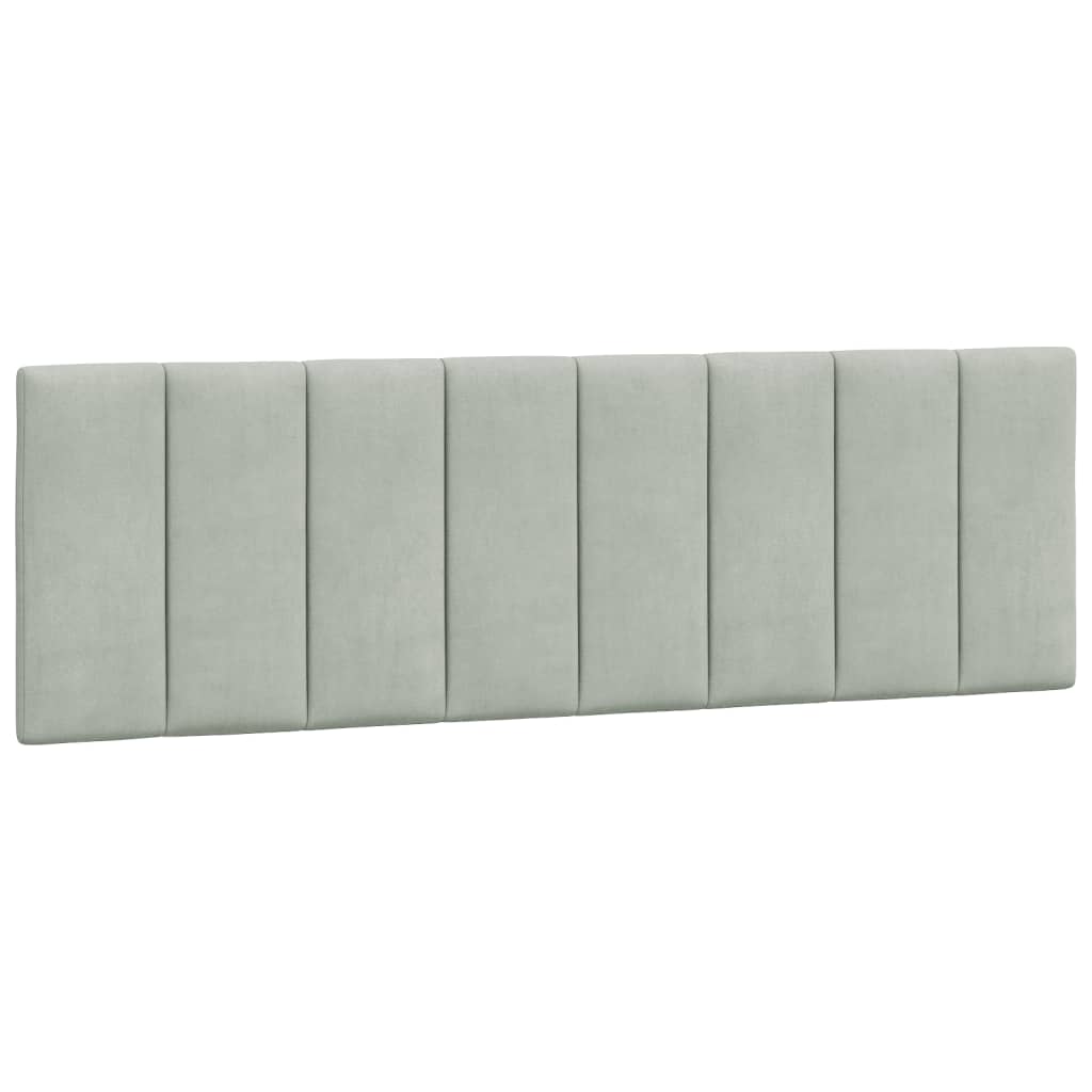 Kopfteil-Kissen "Hanko" Hellgrau 152 cm Samt
