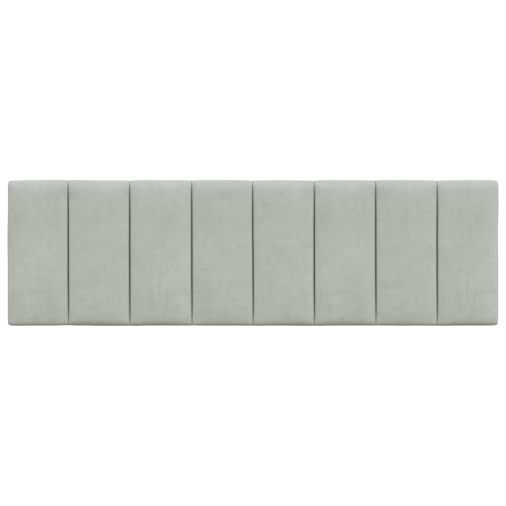 Kopfteil-Kissen "Hanko" Hellgrau 152 cm Samt