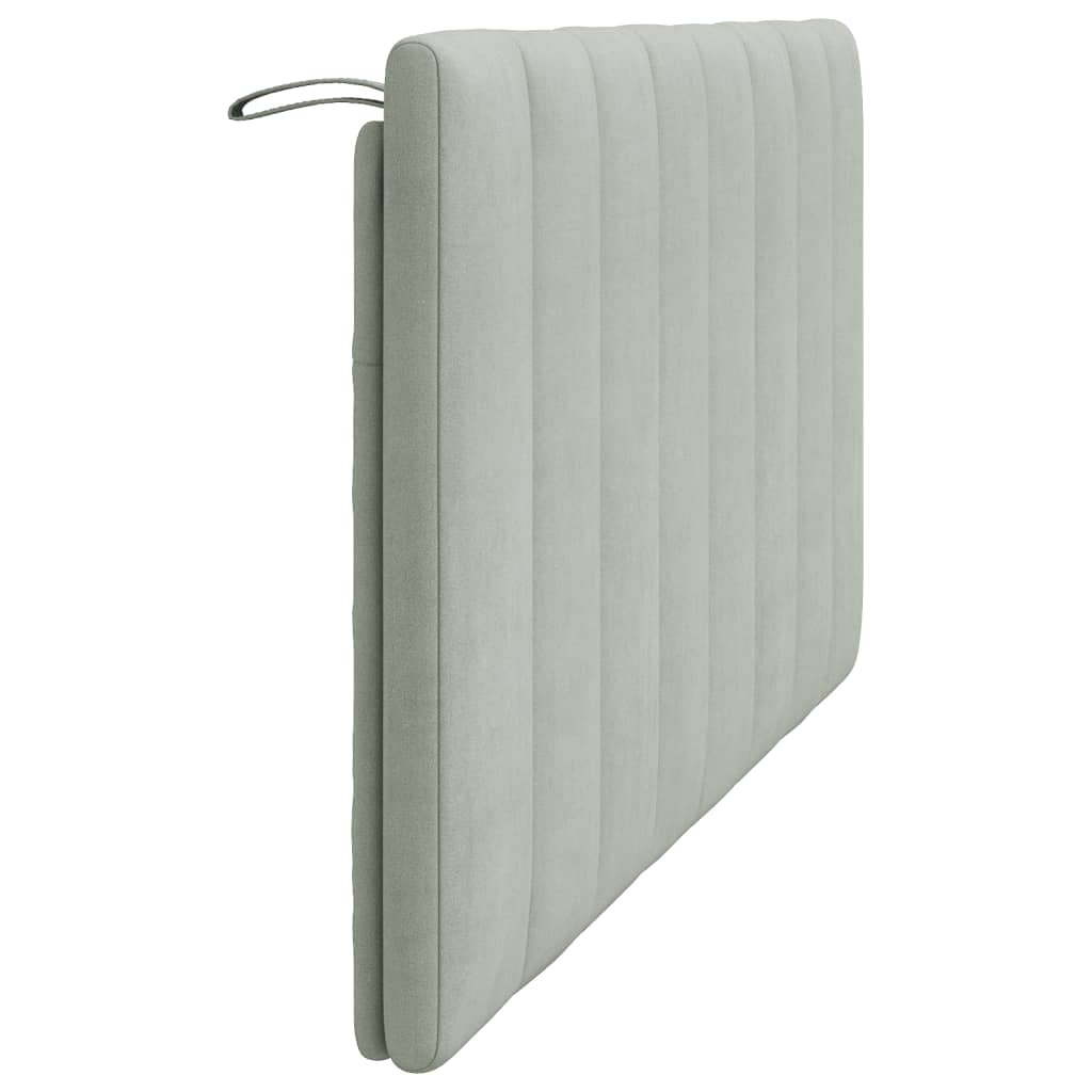 Kopfteil-Kissen "Hanko" Hellgrau 152 cm Samt